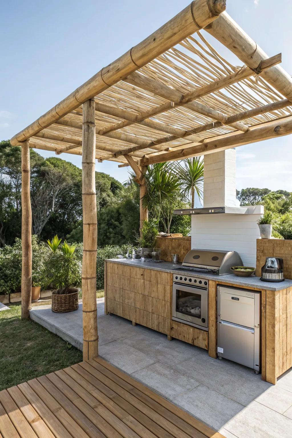 A bamboo structure unites sustainability with elegance for your kitchen.