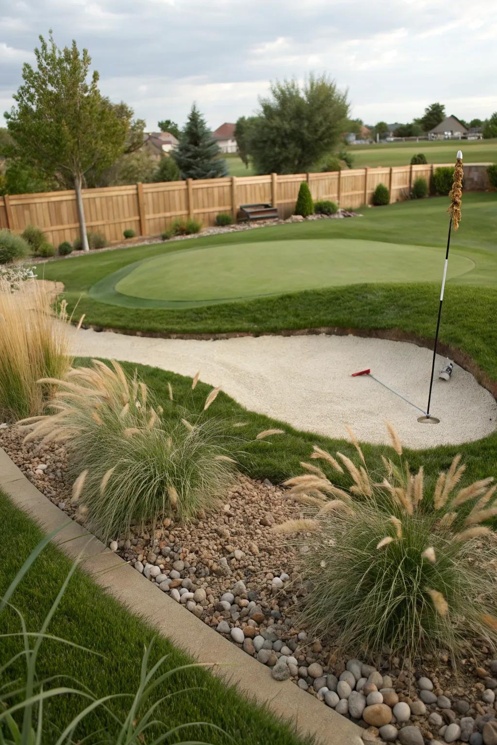 Refine your golf techniques using a backyard putting surface.