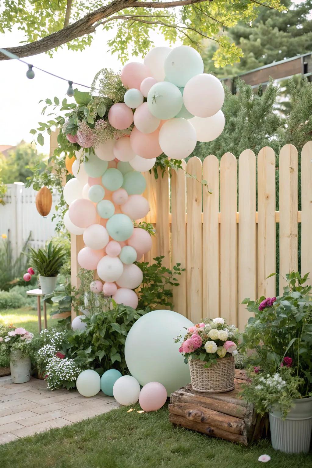 An eco-friendly balloon backdrop suited for sustainable celebrations.