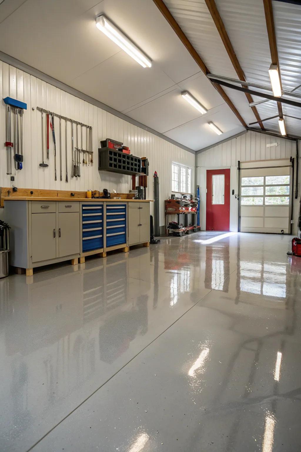 Resin floors offer a sleek and modern finish.