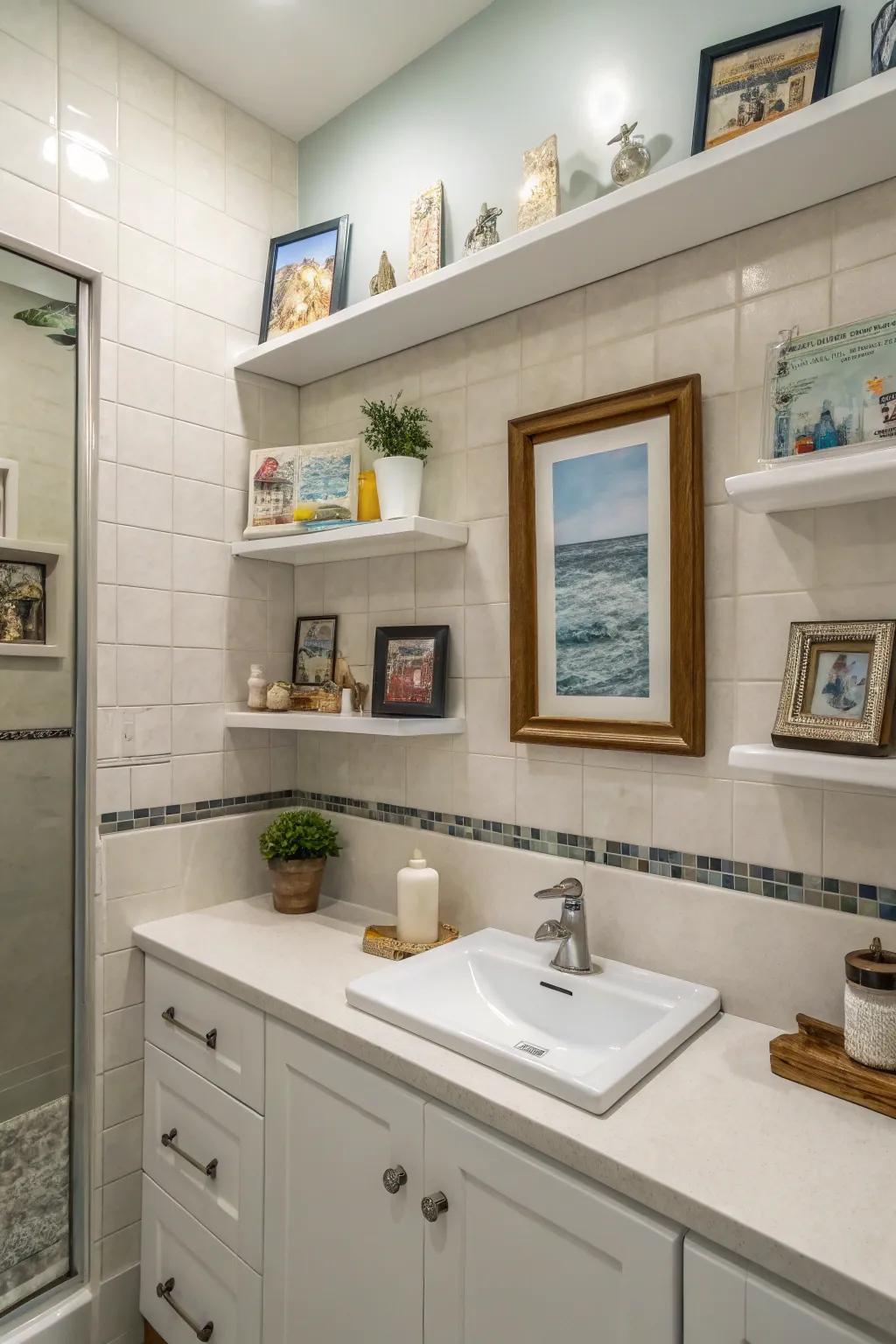 Art enriches your bathroom with a unique and personal aspect.