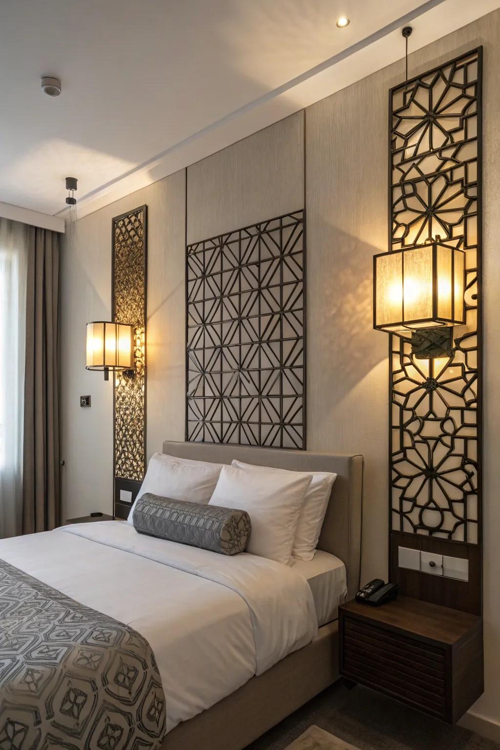 Geometric luminaires function as fashionable proclamation pieces.