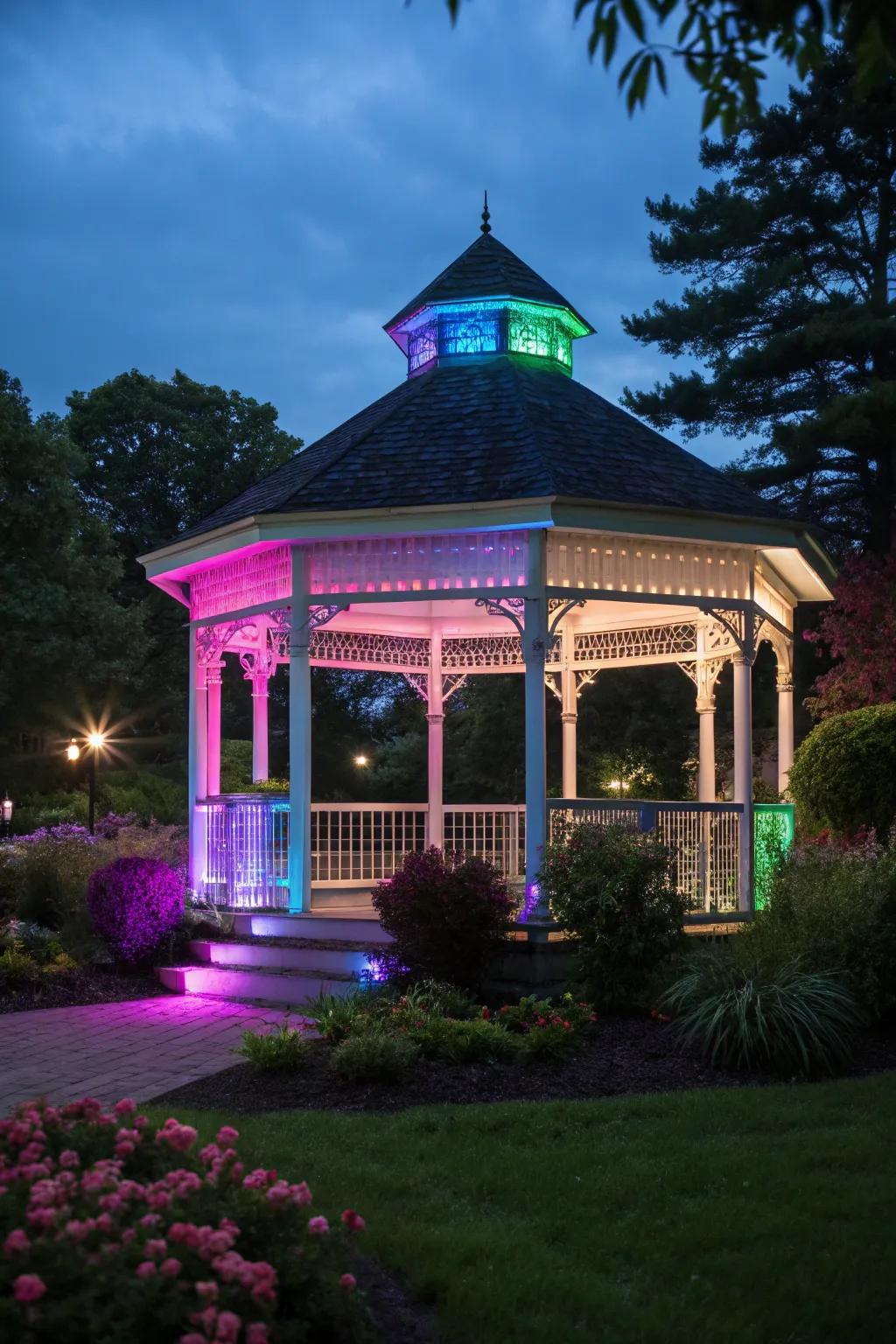 Color-changing lights furnish versatility appropriate for any emotion or affair.