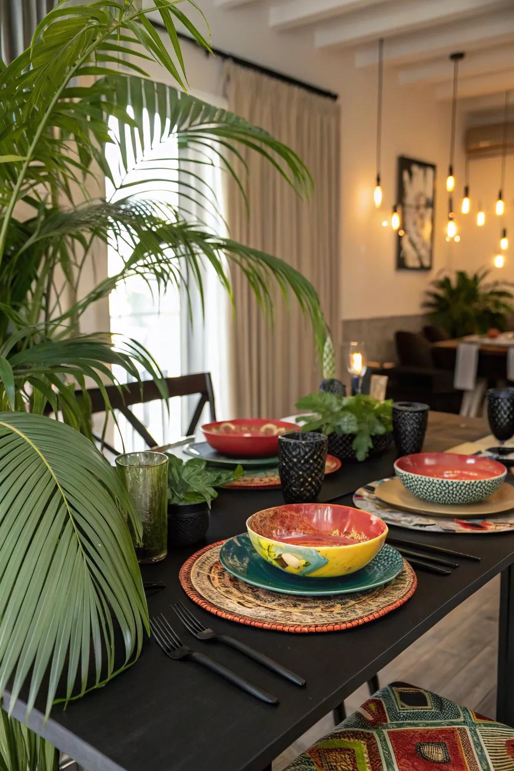 Tropical paradise enhanced with vibrant accents.