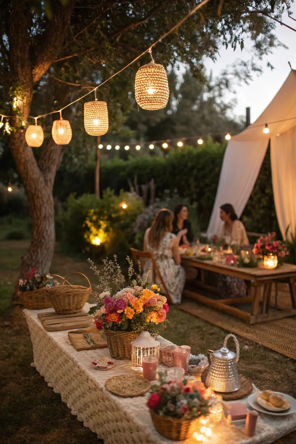 Eclectic illumination establishes a magical atmosphere.