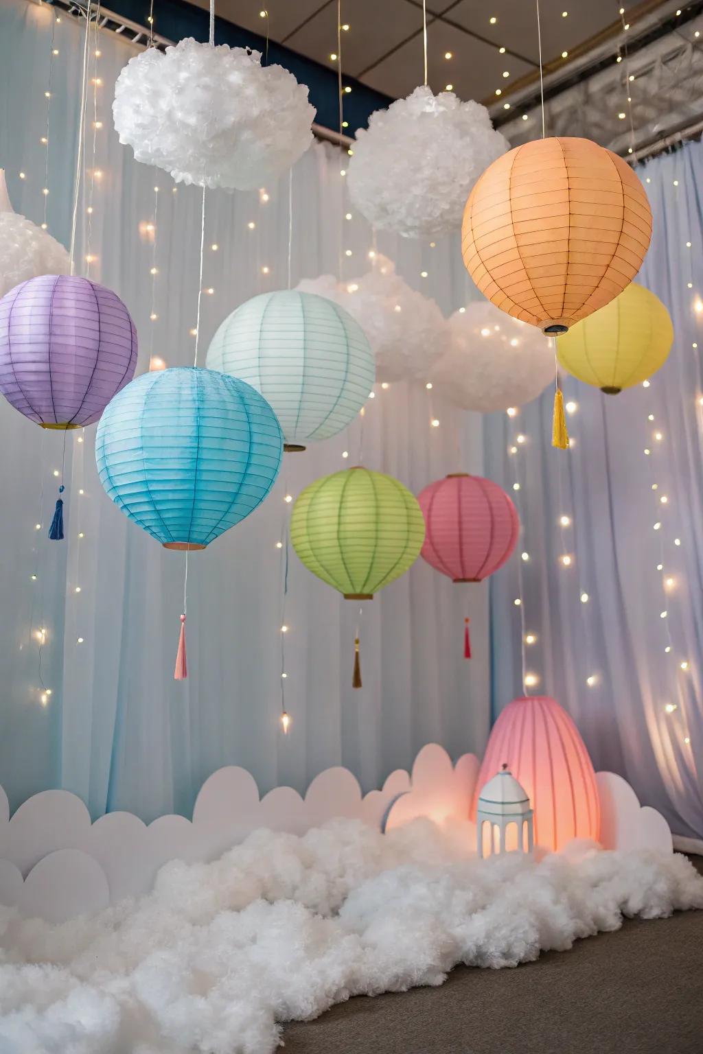 Dreamy quirky fairyland with cirrus and lights