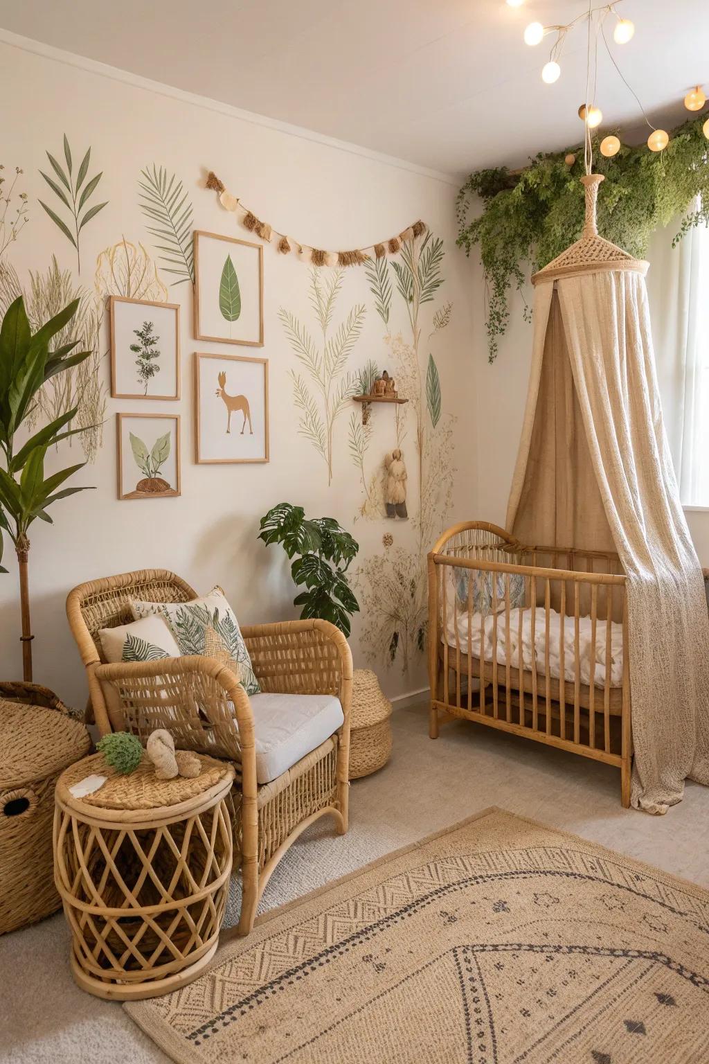 Discover peace within a natural-themed nursery.