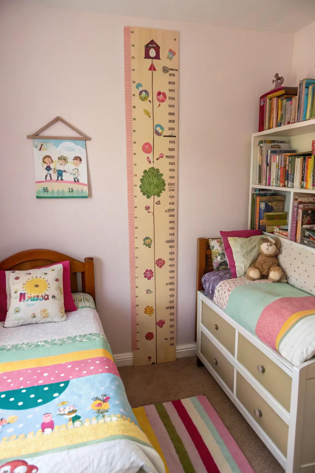 A height measurement tool provides a personal and meaningful accent.