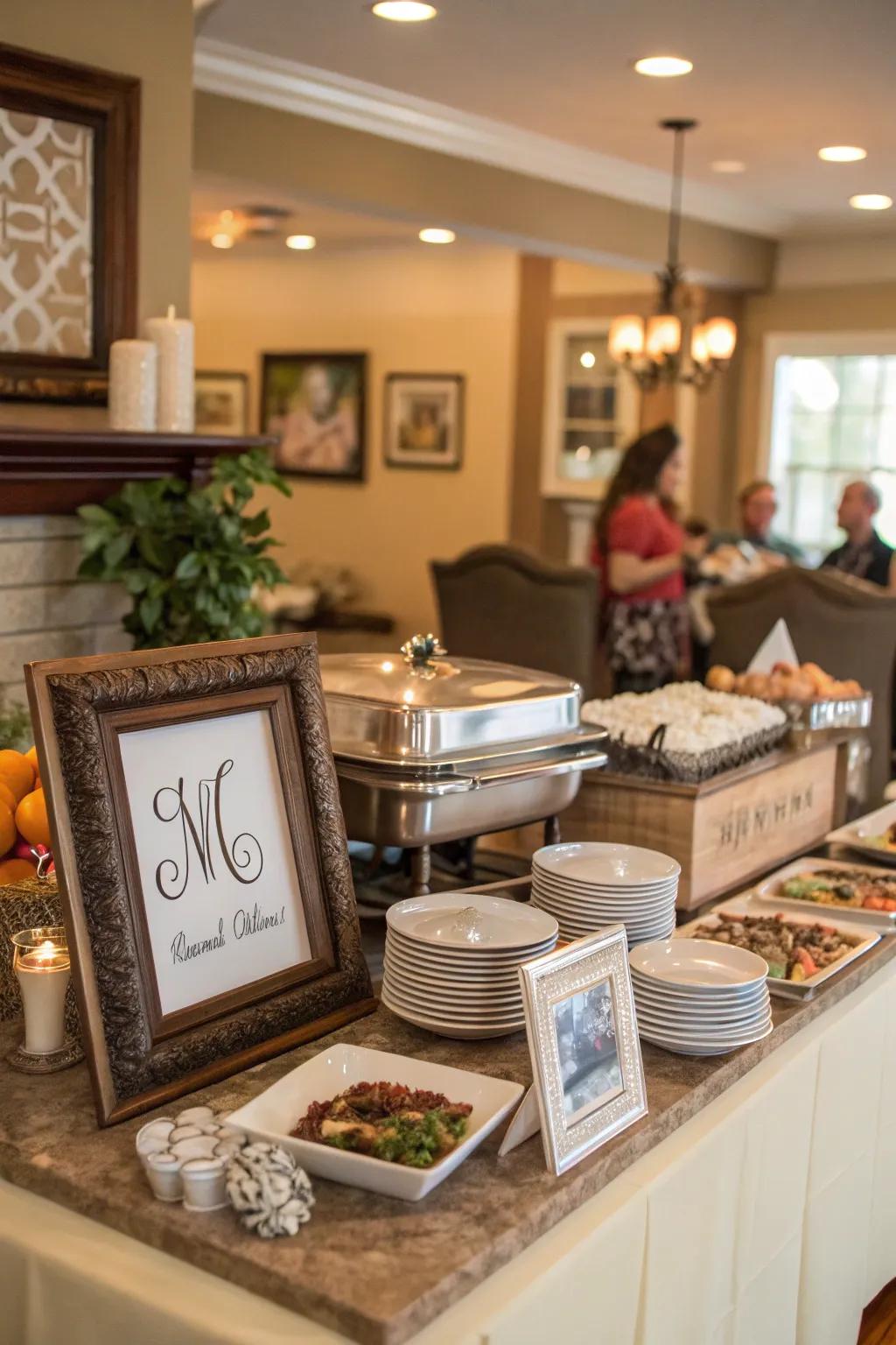 Intimate particulars make your buffet table unique and memorable.