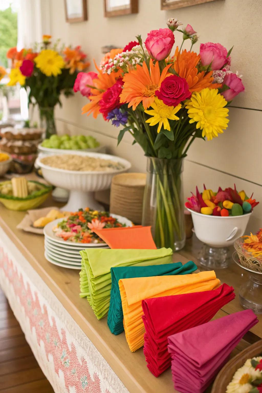 A burst of color enables your buffet to stand out.