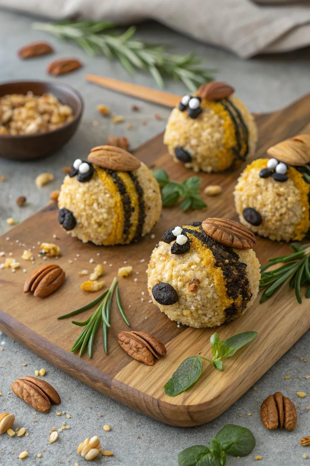 Bee-licious creamy balls for a savory treat.