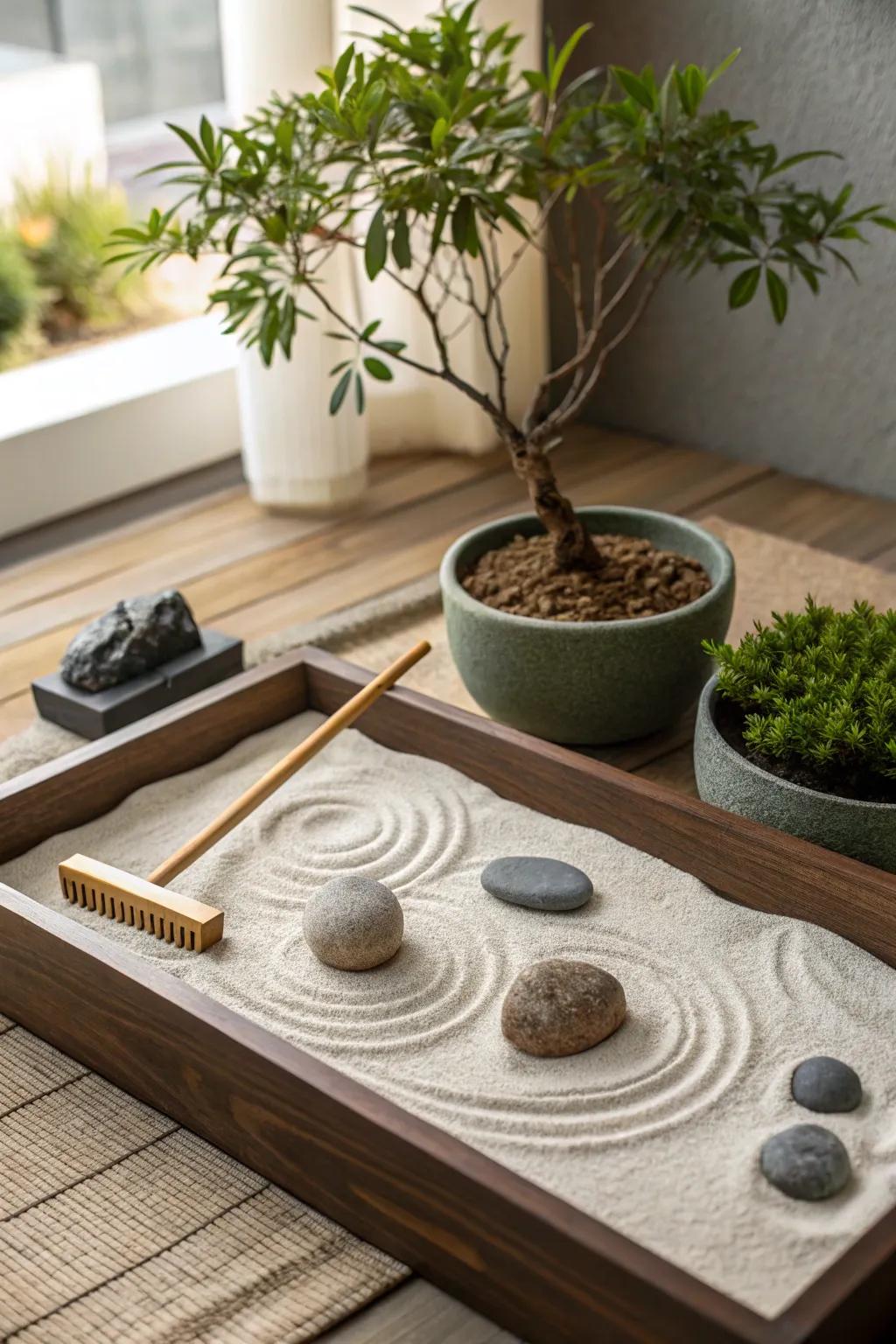 Find peace with a zen garden in your tranquil corner.