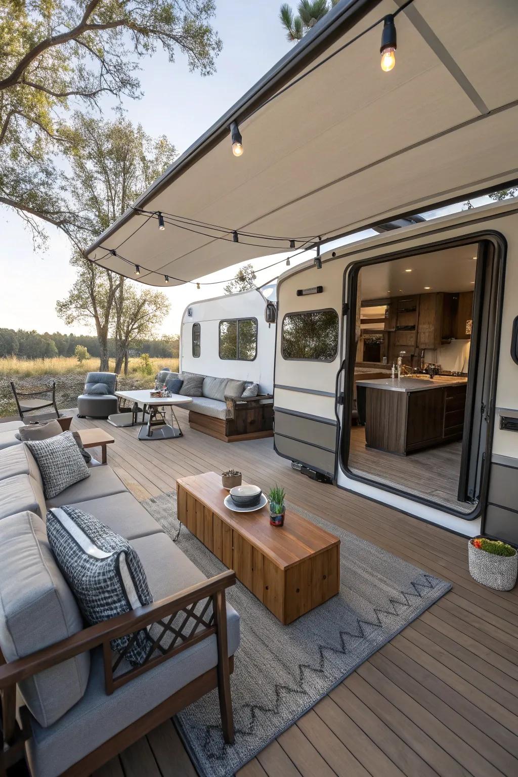 Savor the adaptability of a modular furniture system on your deck.