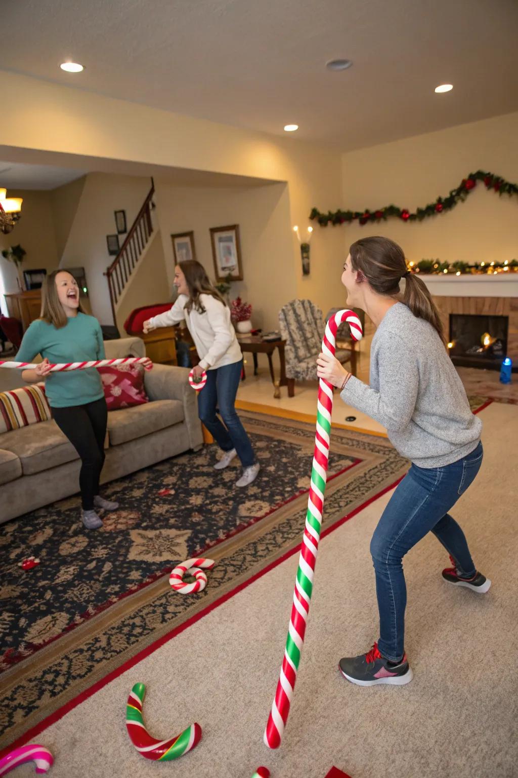 Incorporate exhilaration with peppermint stick-themed pastimes.