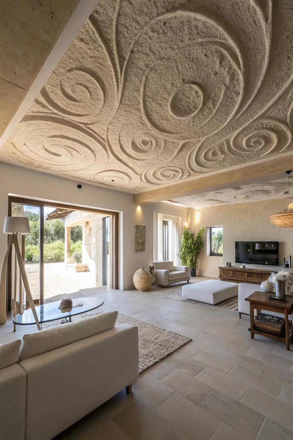Make a statement with the sand swirl accent.