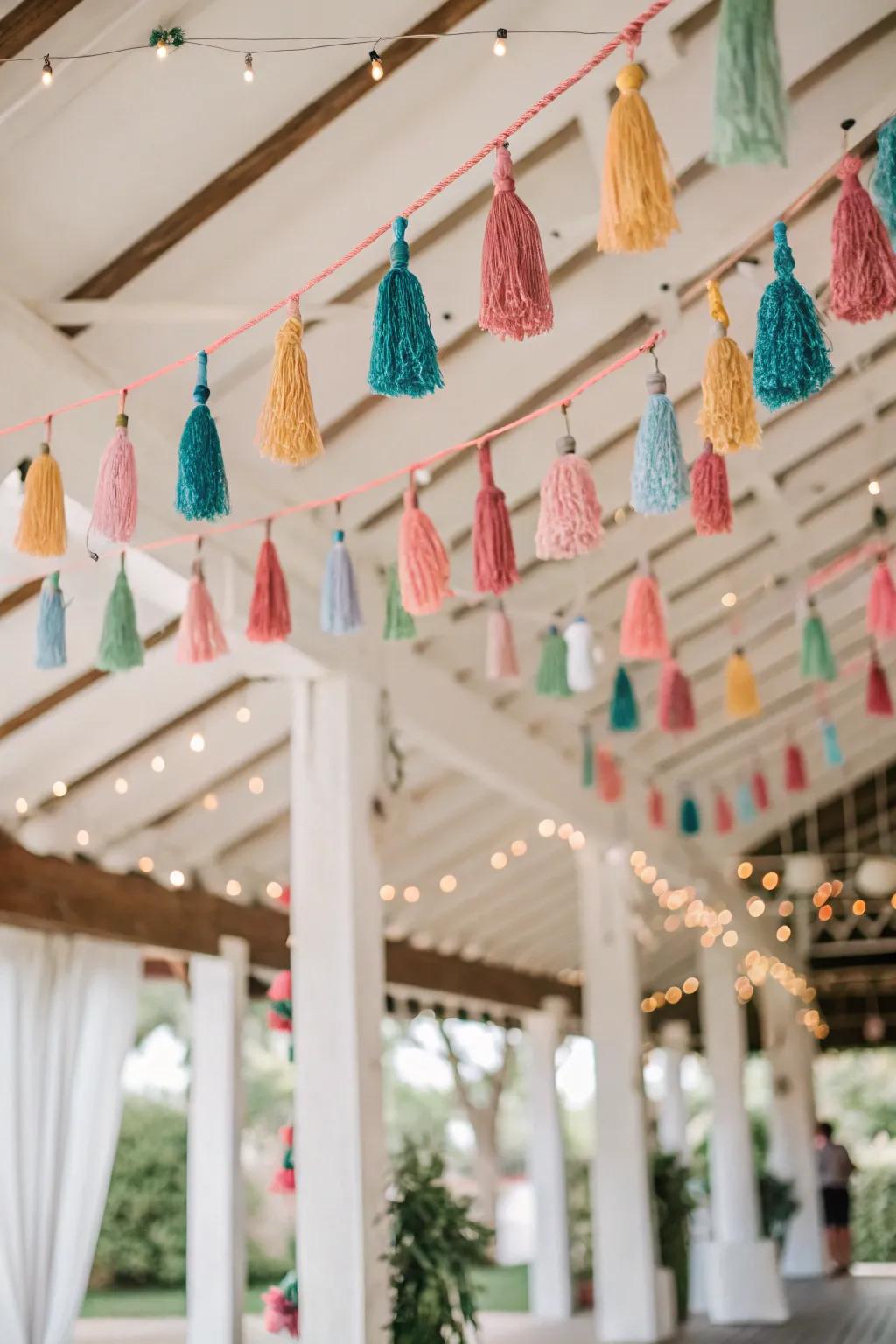 Tassels introduce festive vitality.