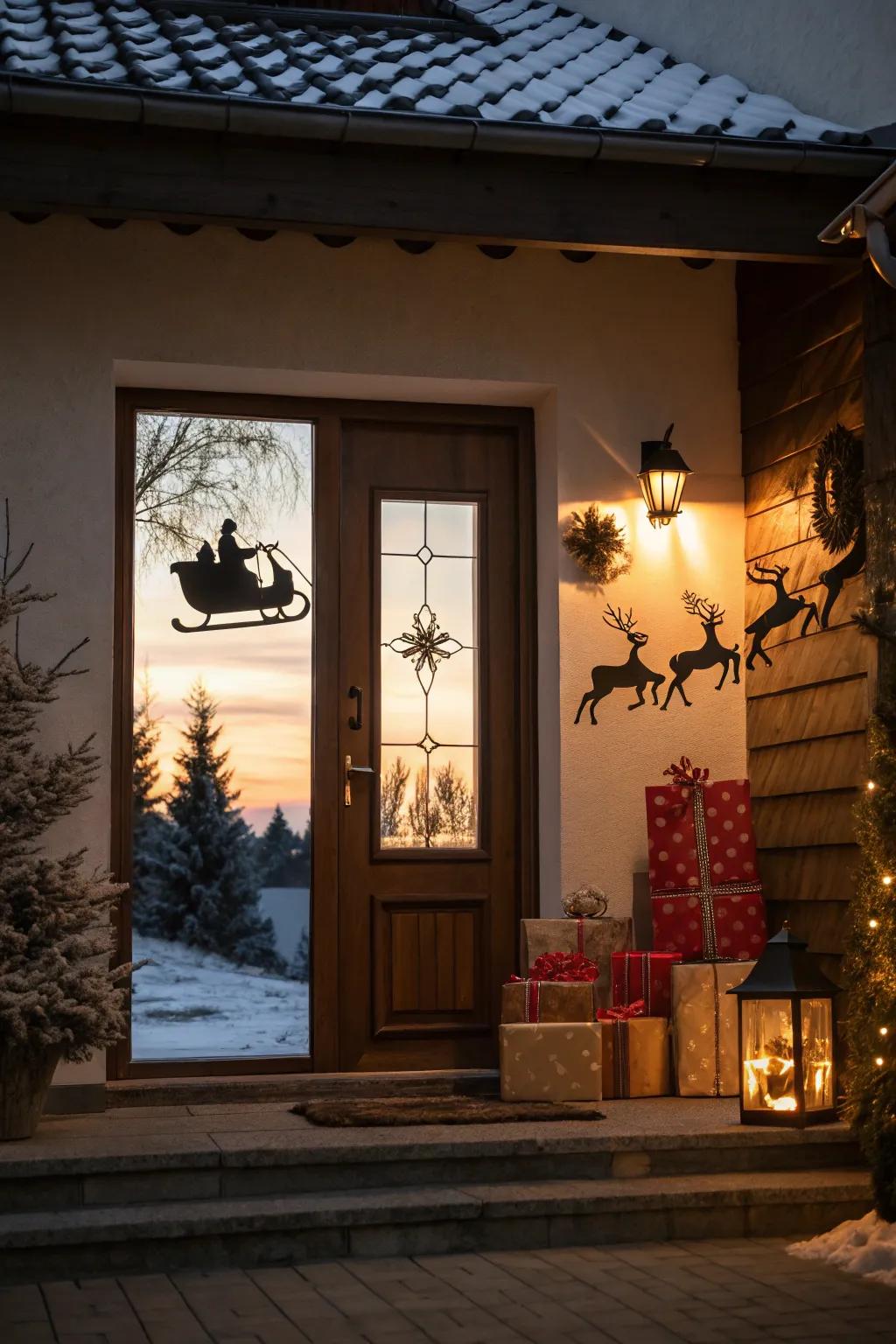 Santa's sledge arrives for a magical Christmas eve.