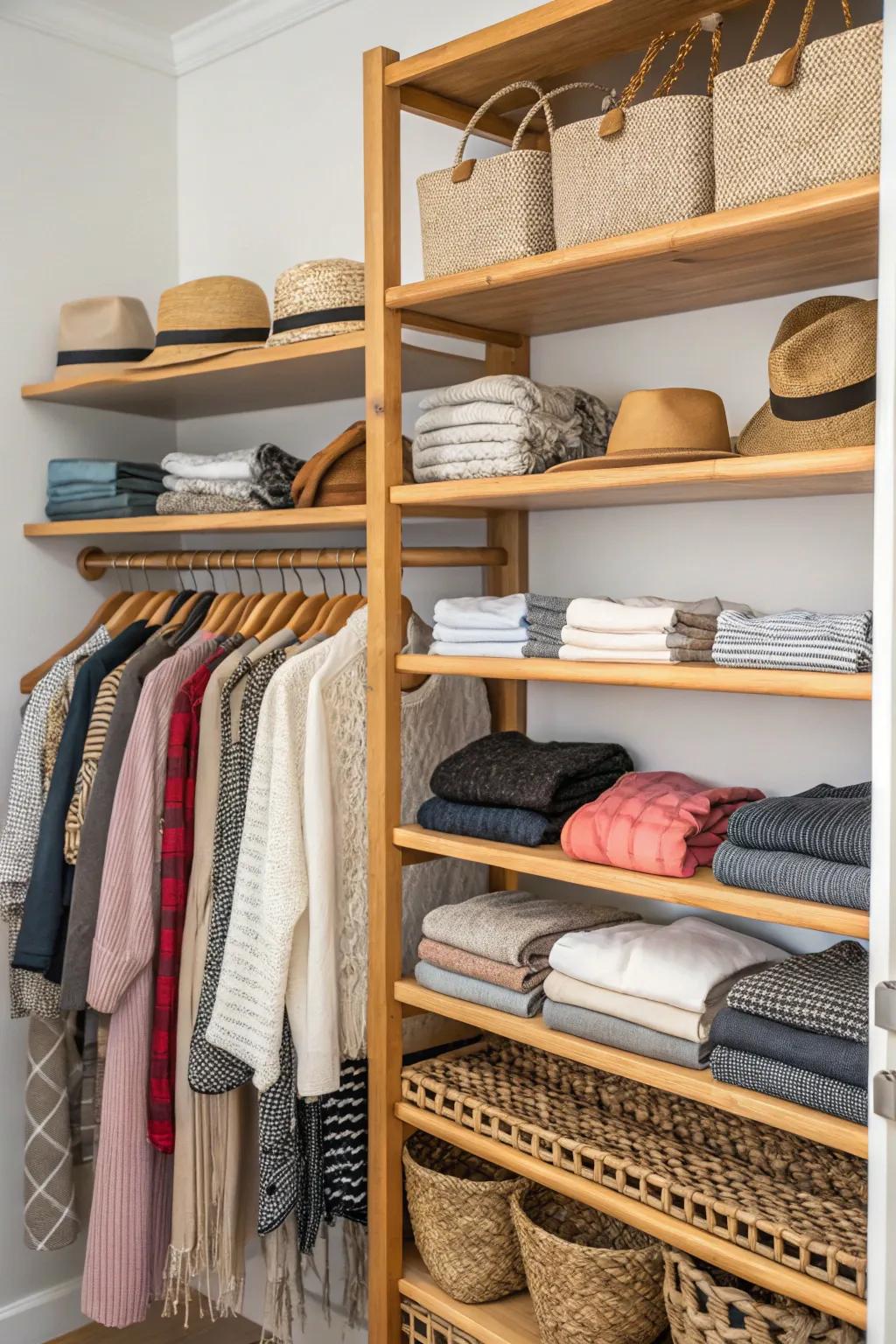 Bring nature in through eco-friendly bamboo shelves.