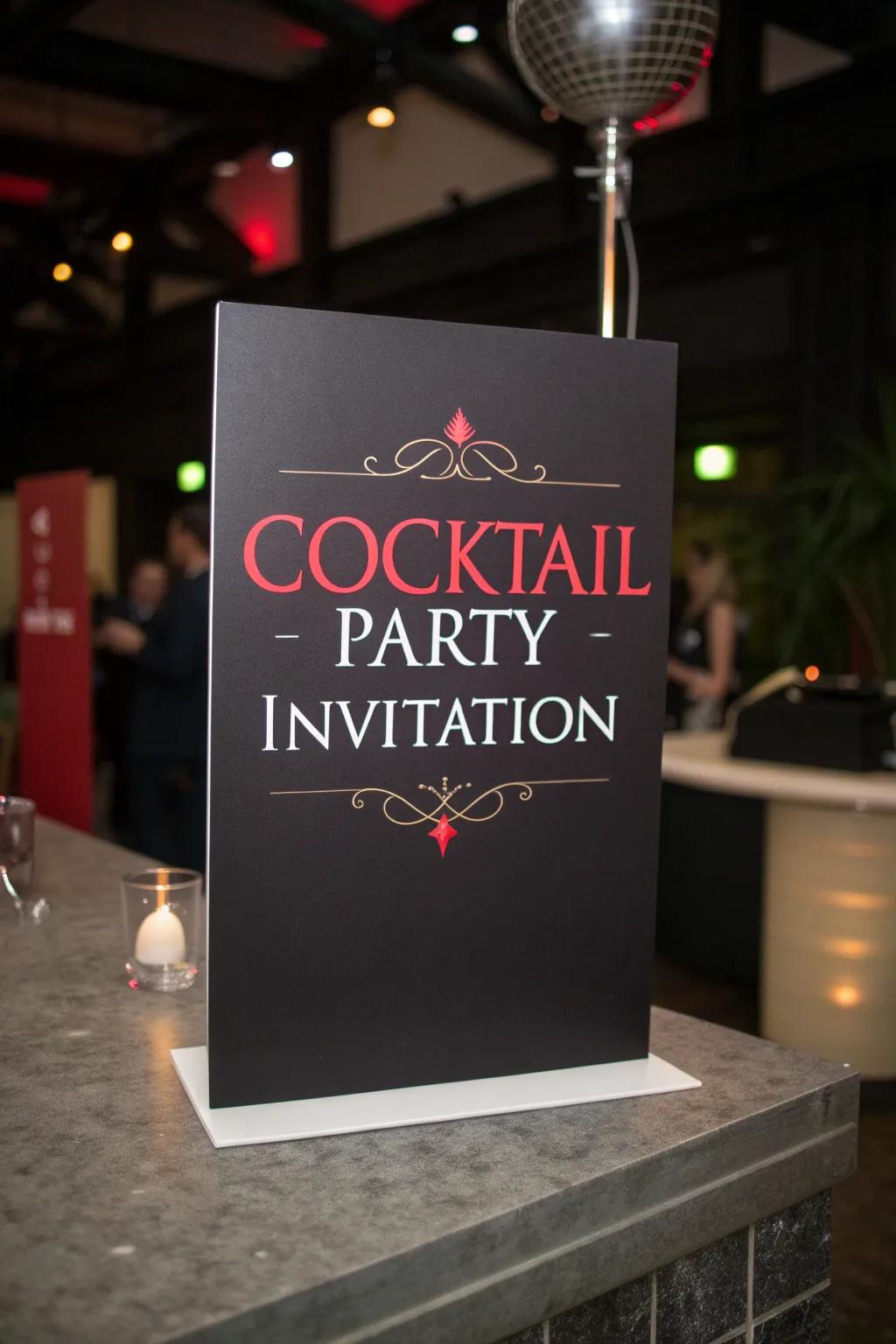 Deliver a vivid statement through prominent typography gracing your invitations.