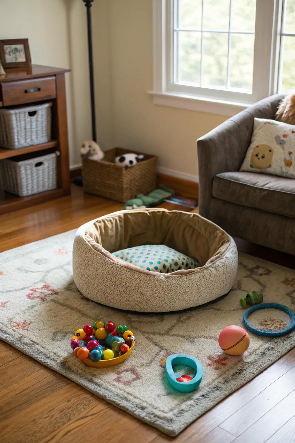 A designated pet nook guarantees your cherished animal experiences comfort and affection.
