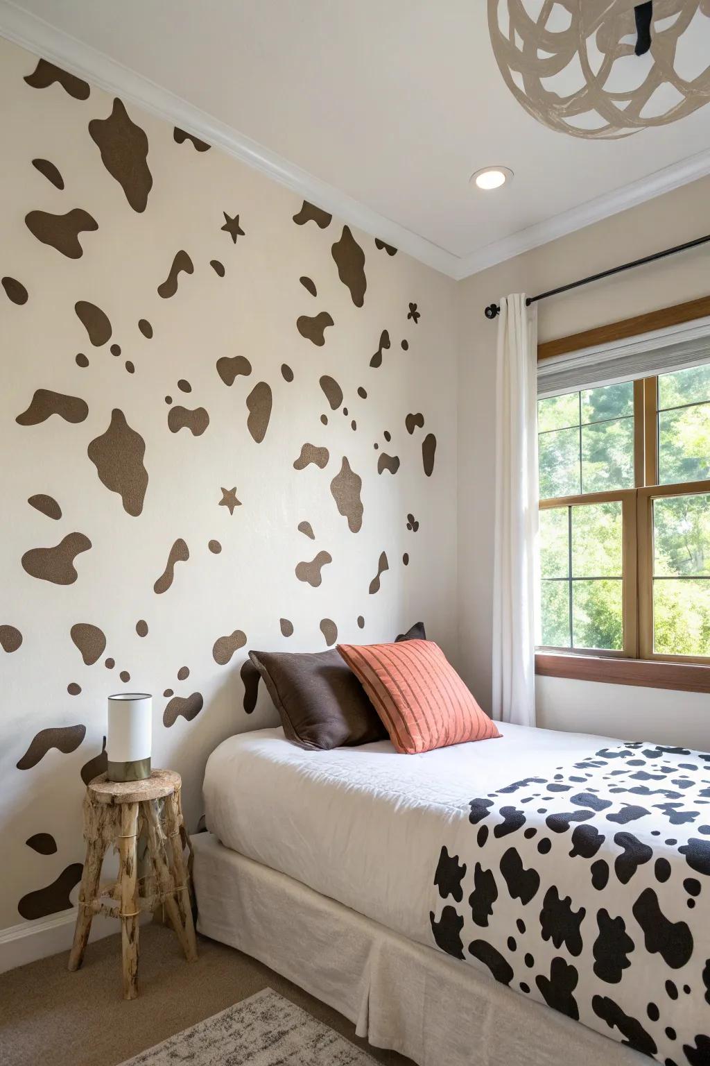 Wild animal pattern wall stickers offer an easy and stylish update.