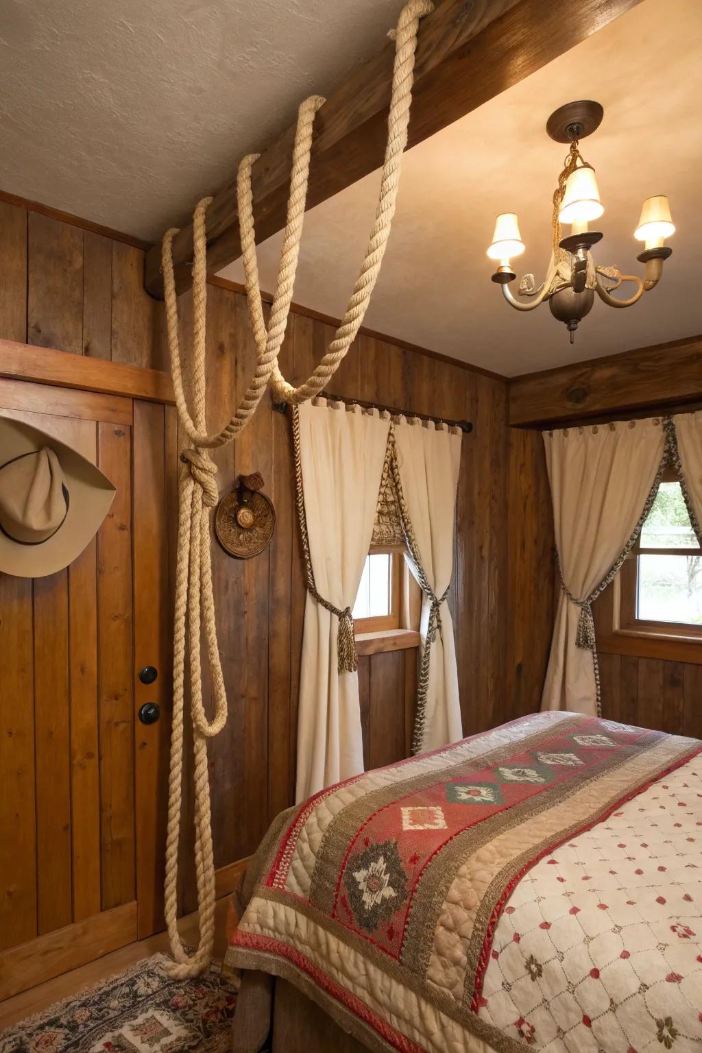 Rope embellishments add a nautical-meets-western vibe.