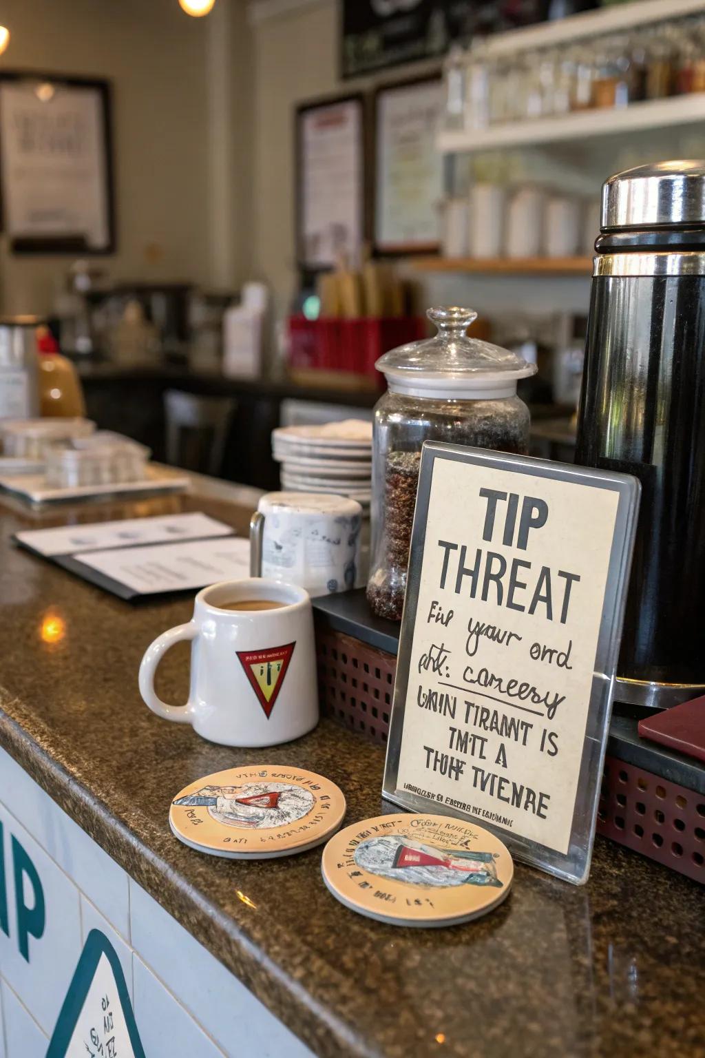 A tip vessel exhibiting a cheeky marker