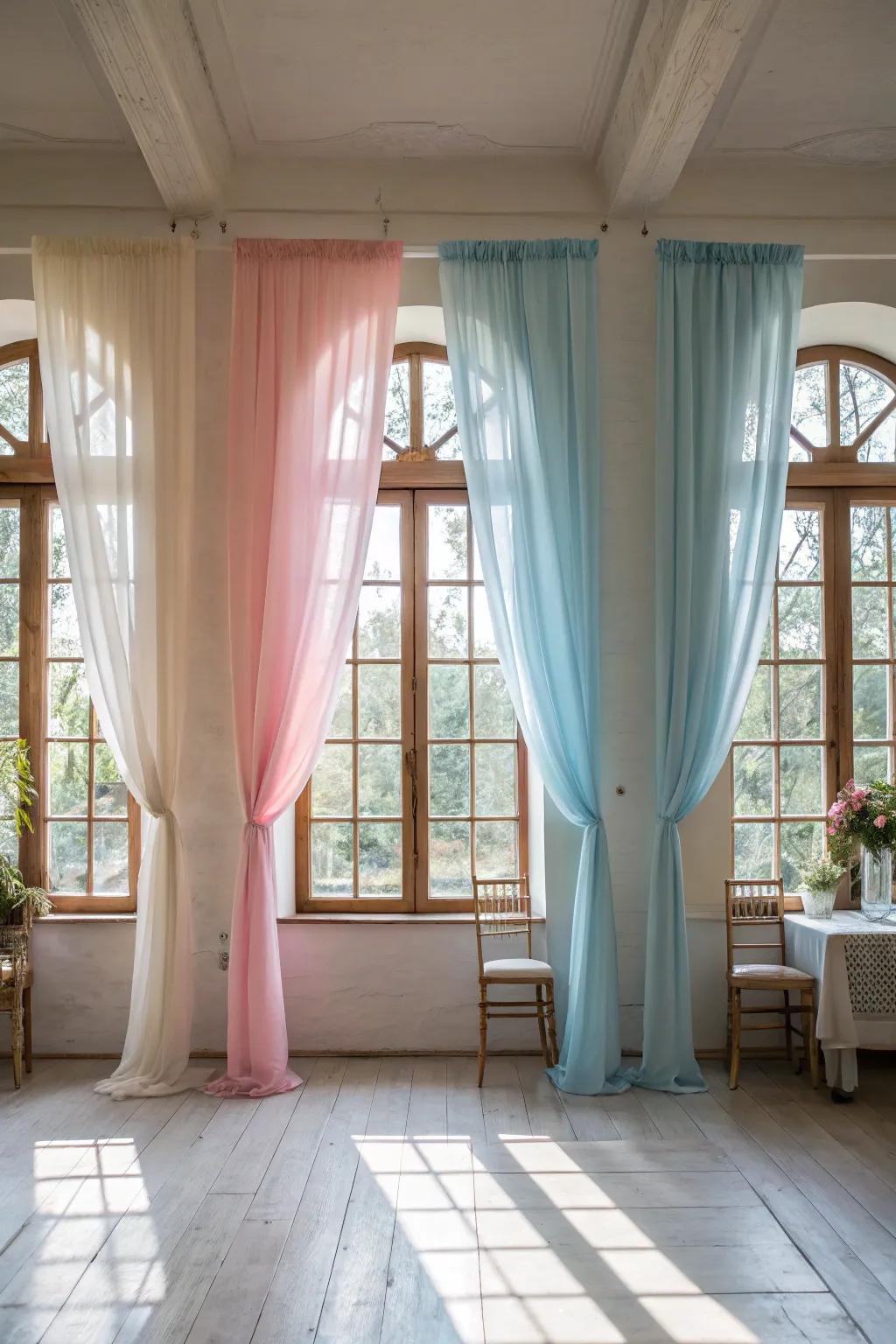 Soft pastel hues evoke serenity and tranquility within your space.