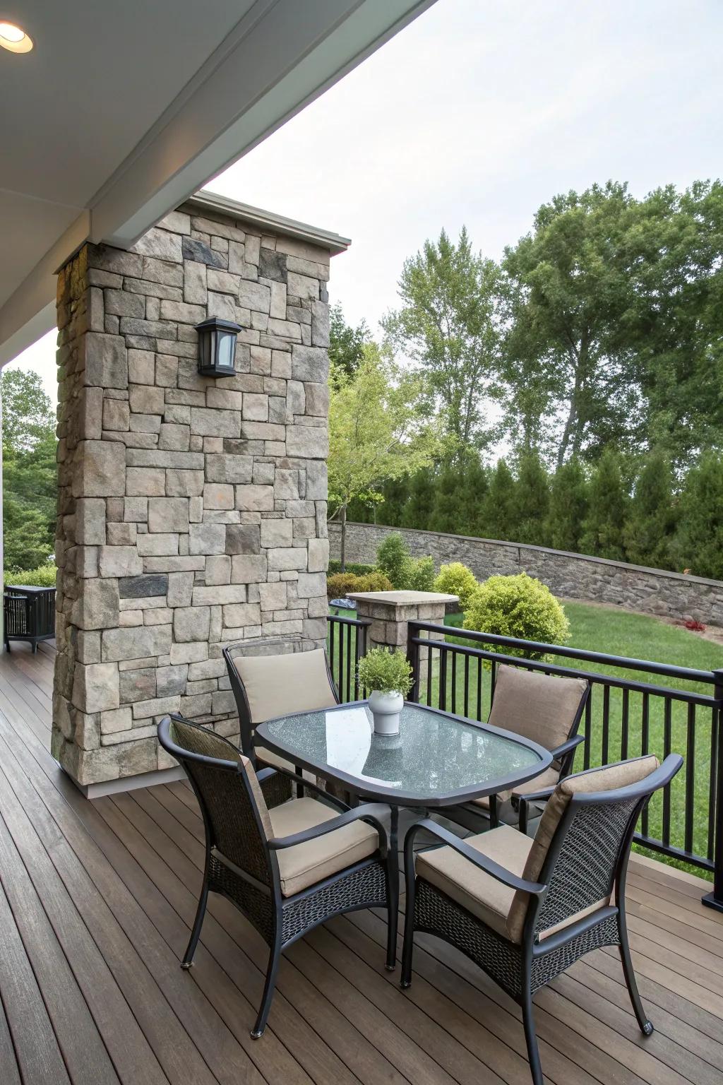 A stone partition delivers resilience and a design statement.