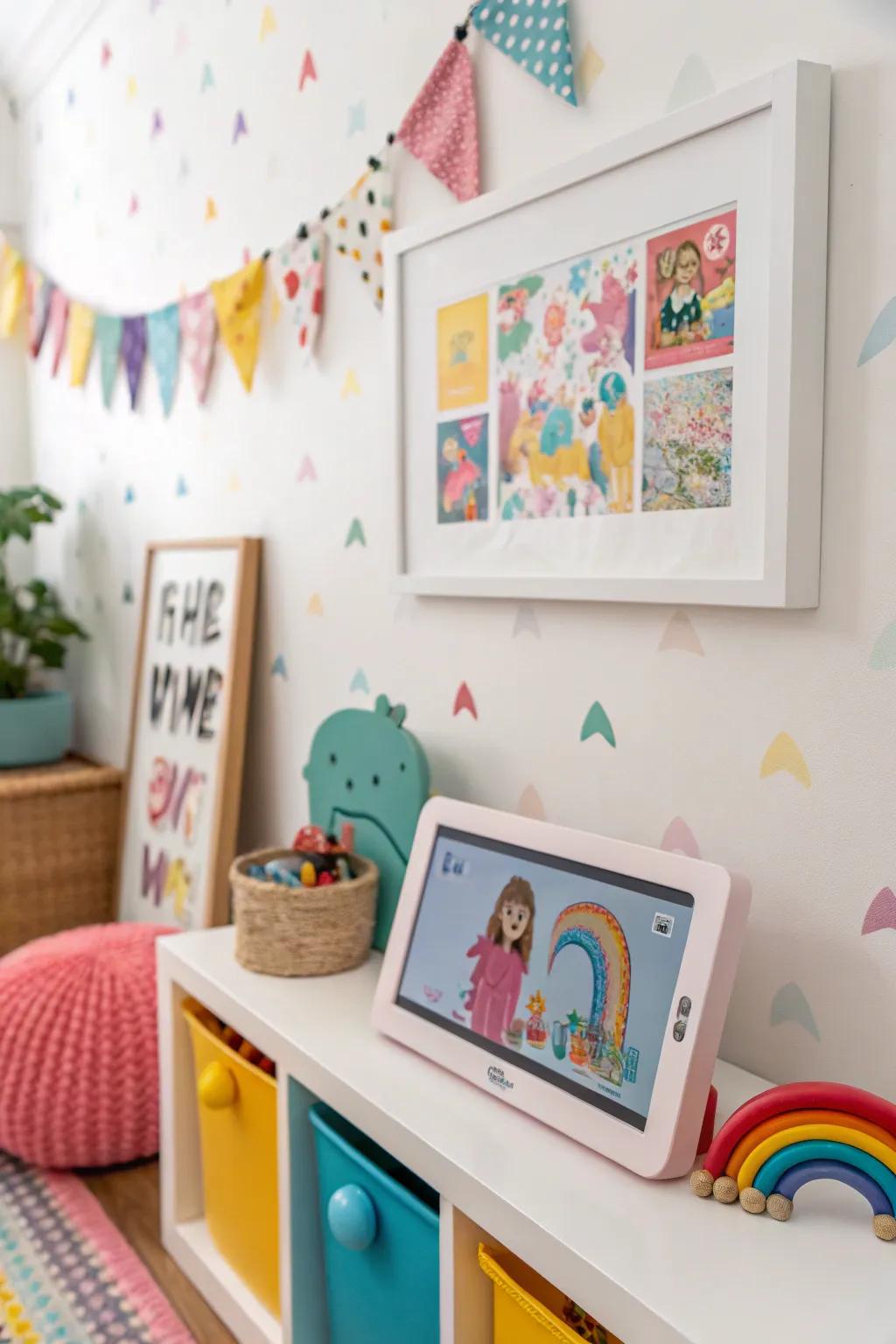 A digital display adds charm to a child's space.