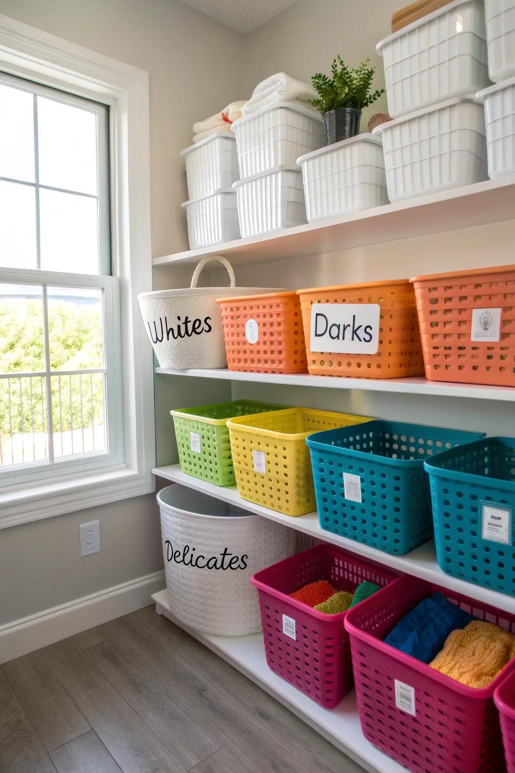 Incorporate charm to your laundering area that offers labels.