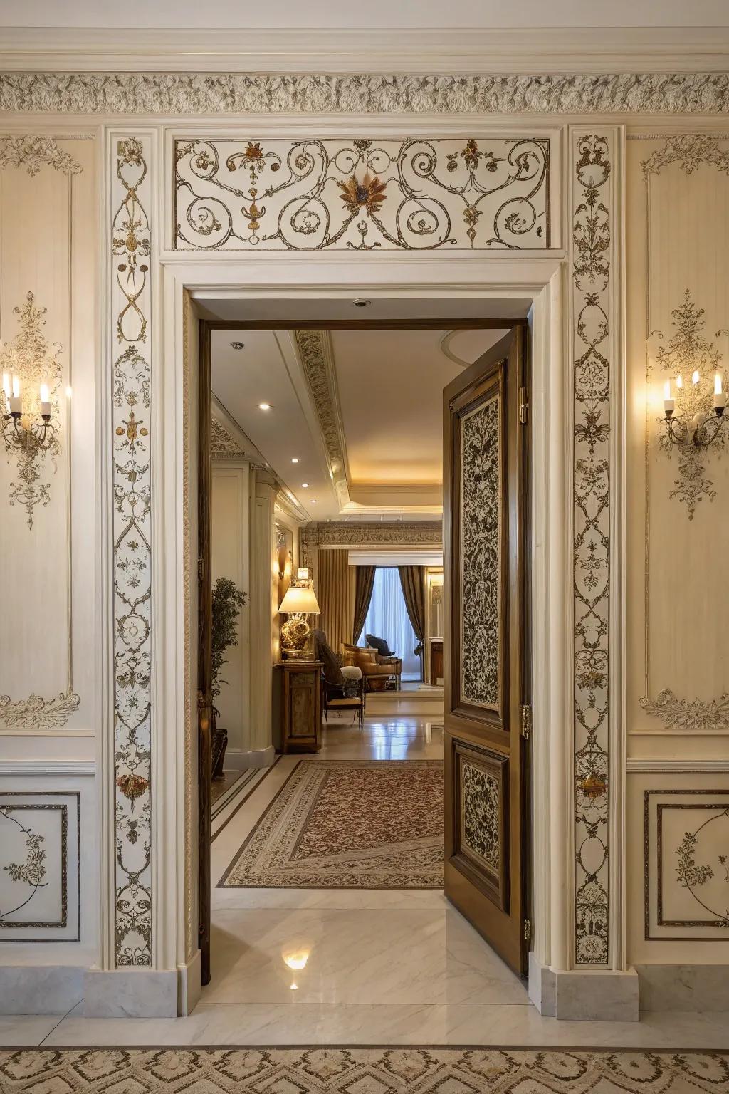 Frames and borders accentuate the innate splendor of your doors.