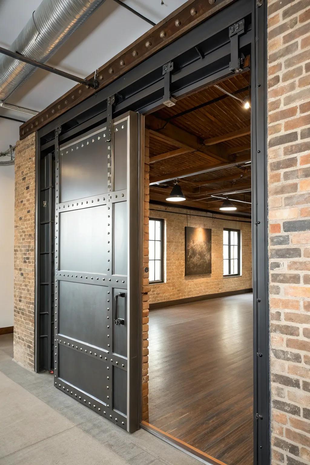 Industrial metal trim contributes a contemporary edge to this loft space.
