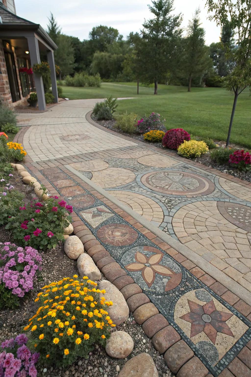 Paver paths can be customized for a vibrant and singular style.