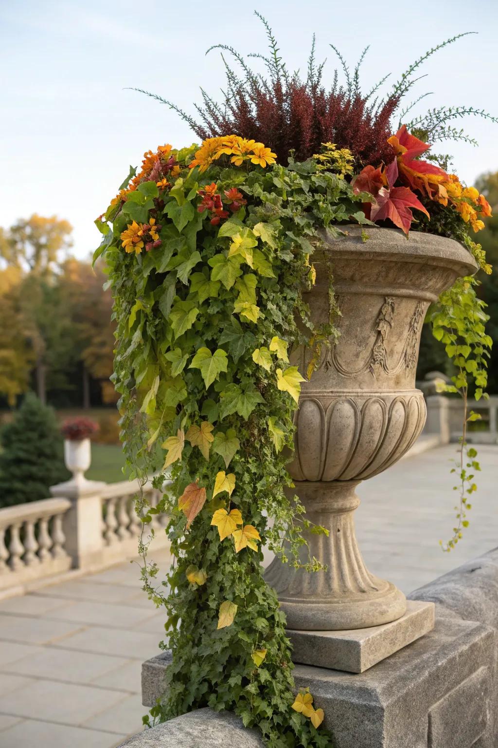 Draping tendrils impart a dramatic, flowing element to your planters.