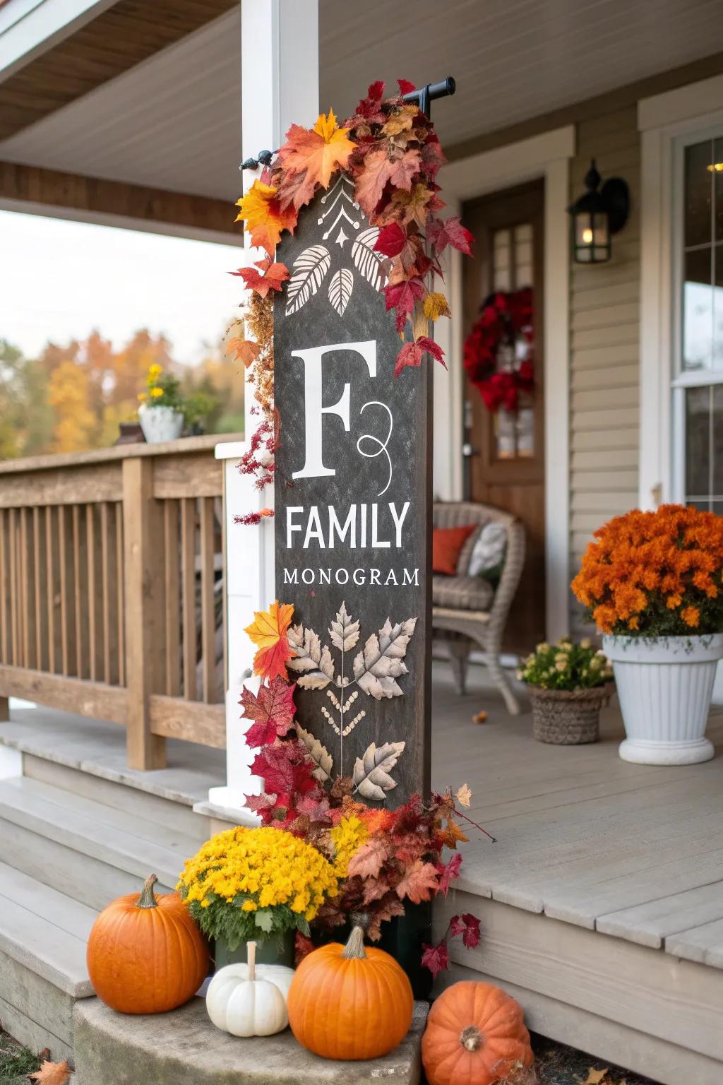 Celebrate your family with a personalized monogram display.