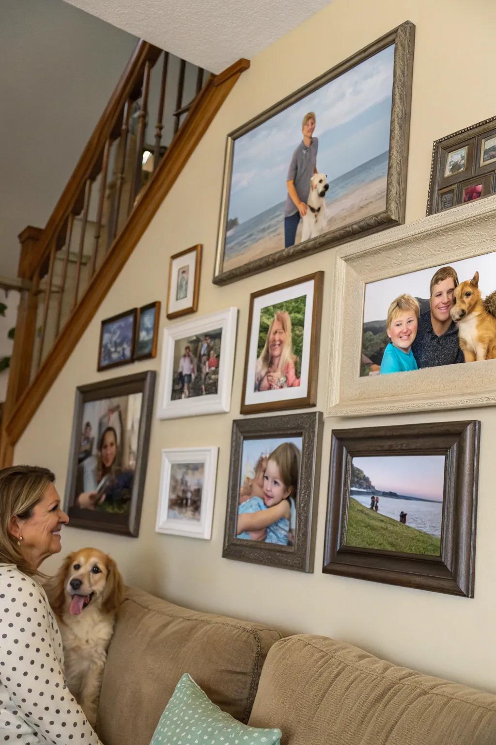 Including pet images in a family image wall