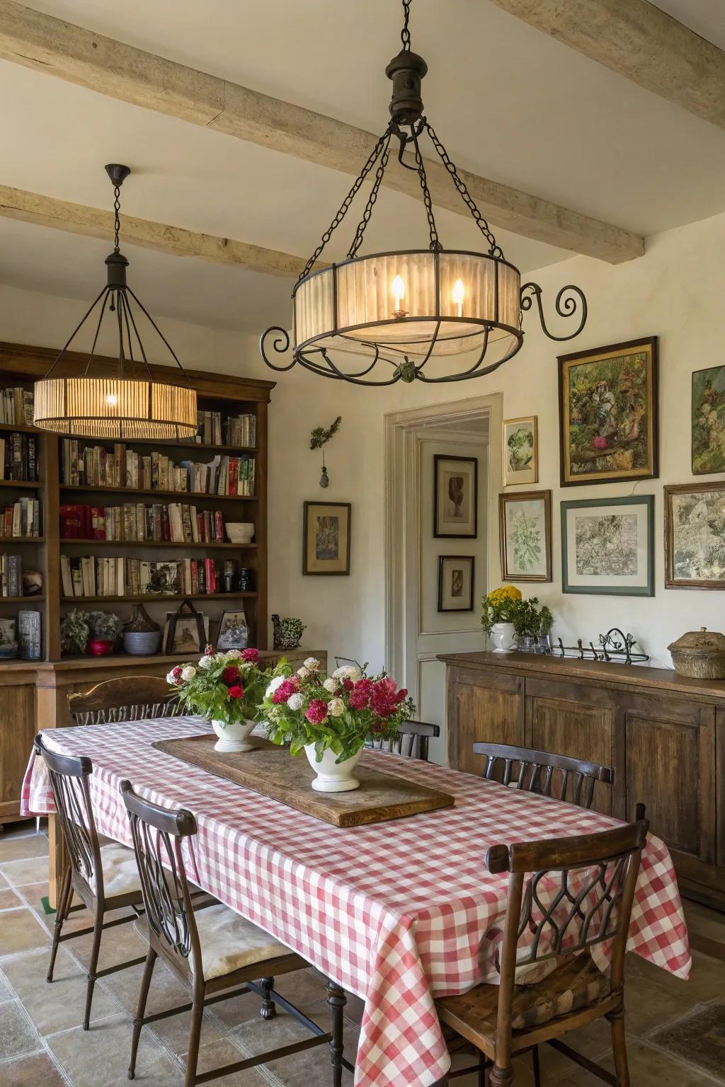 Bent metal adds depth and character.