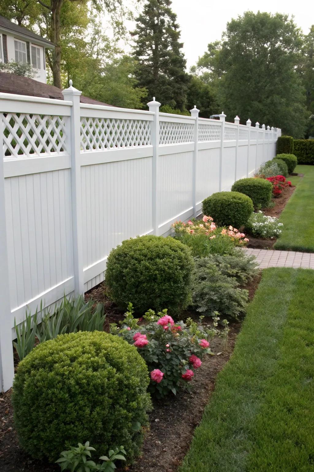 Resin lattice unites classic style with modern convenience.