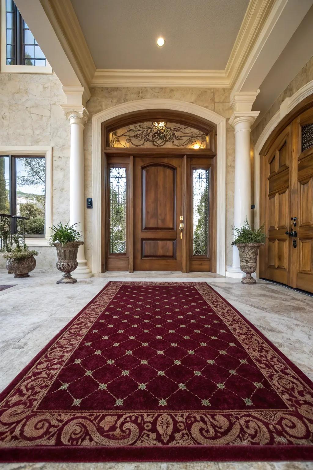 Rich textures add a luxurious touch to any doorstep.