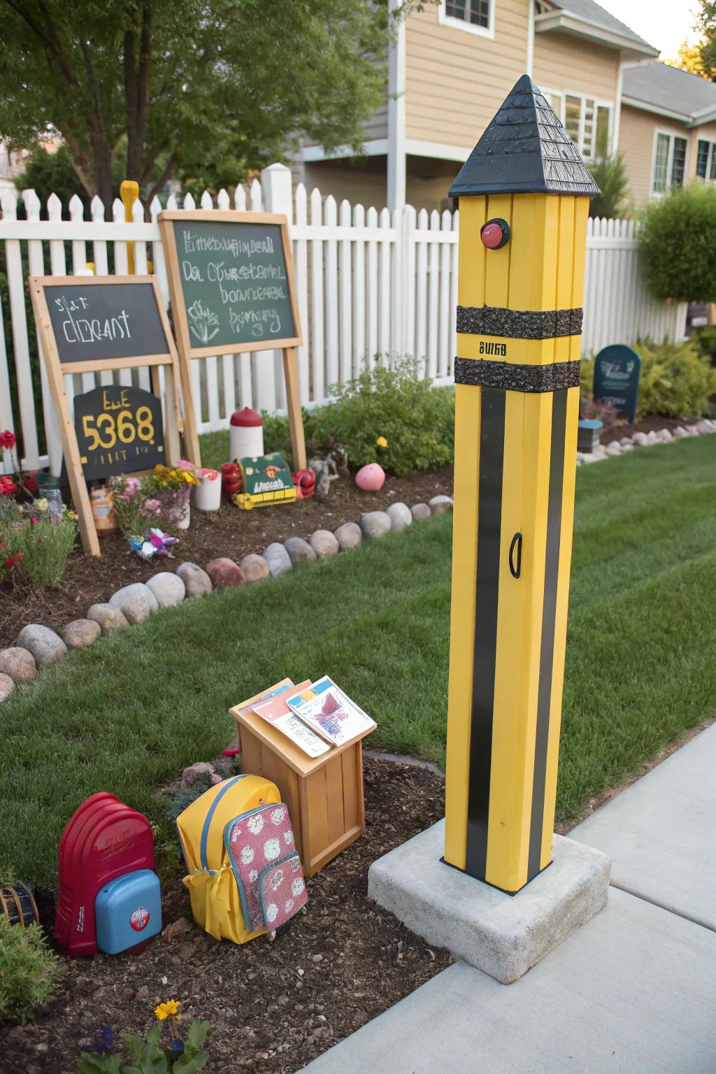 A giant writing utensil mailbox that pens the tome on creative design.