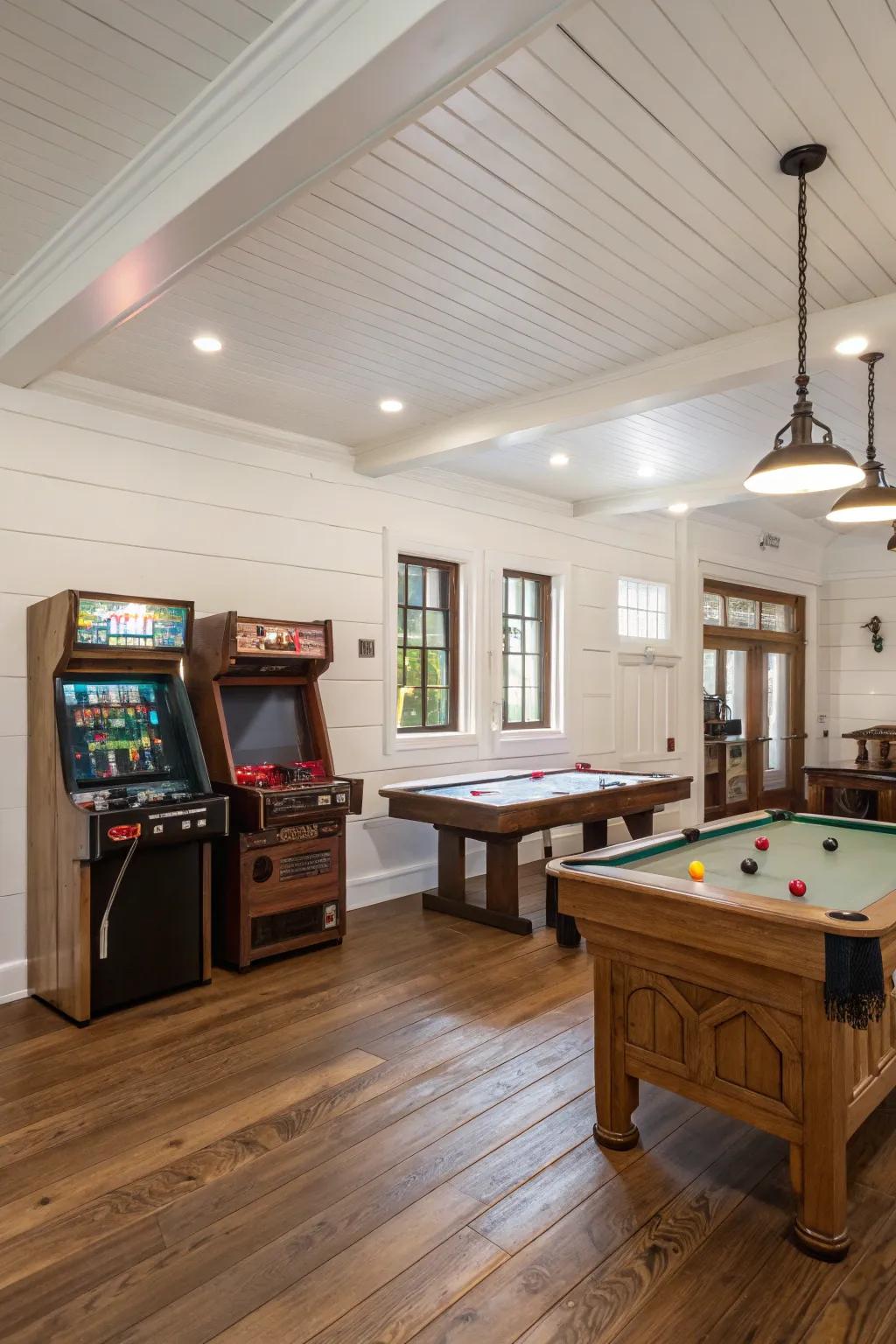 White walls with wooden features create a pristine and natural appearance.