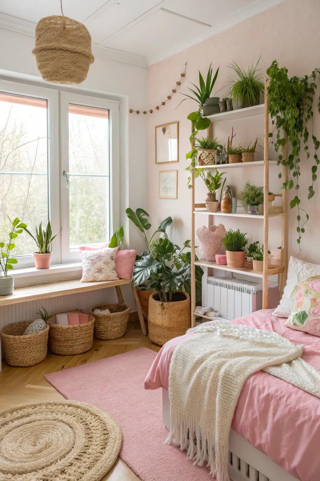 Eco-conscious elements introduce vitality and accountability to the area.