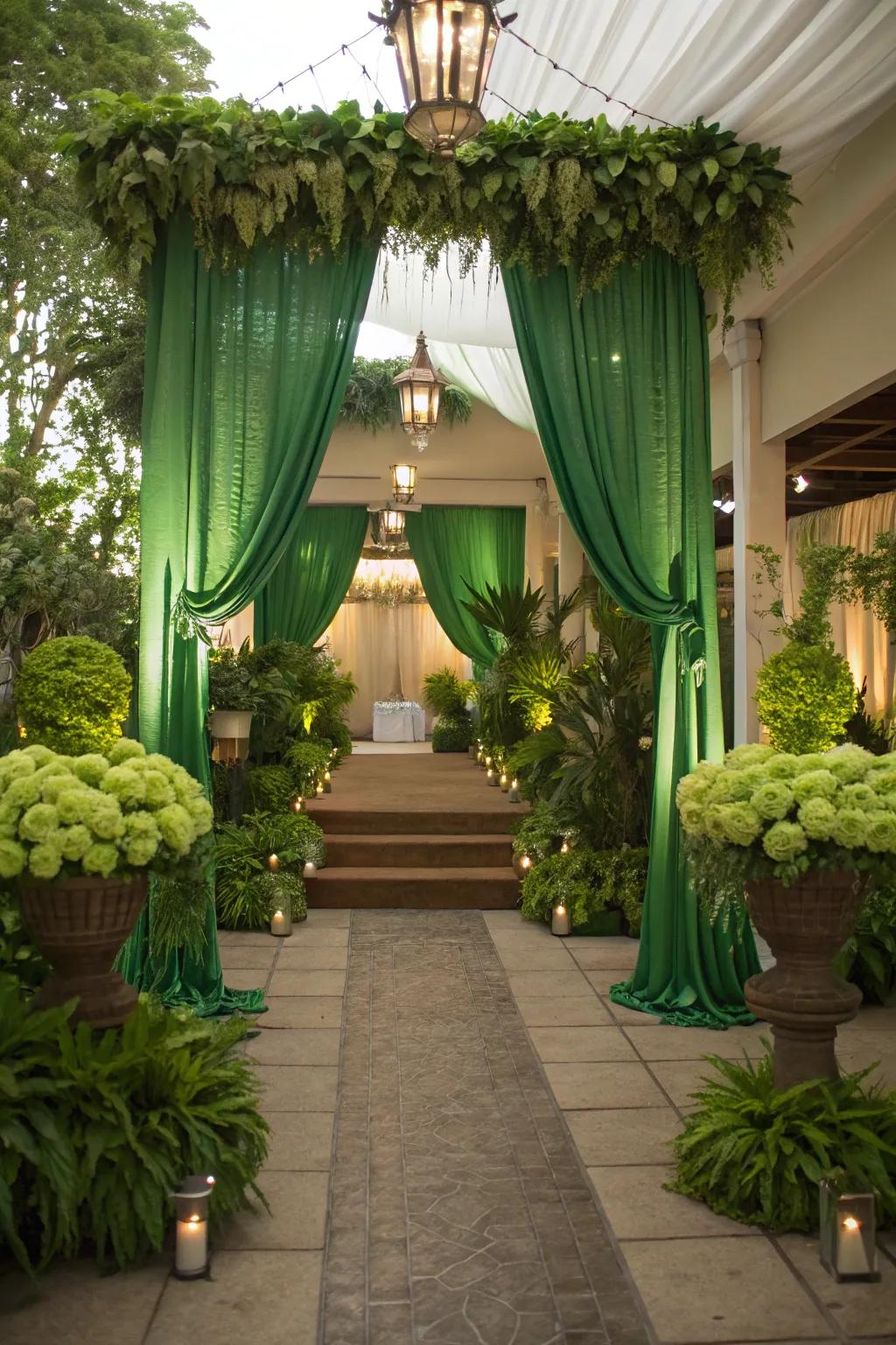 An intimate verdant celebration of union setting.
