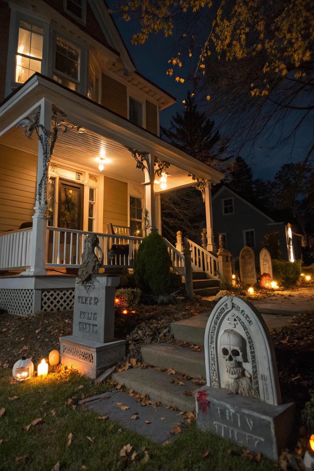 A graveyard scene sets the perfect spooky tone for Halloween.