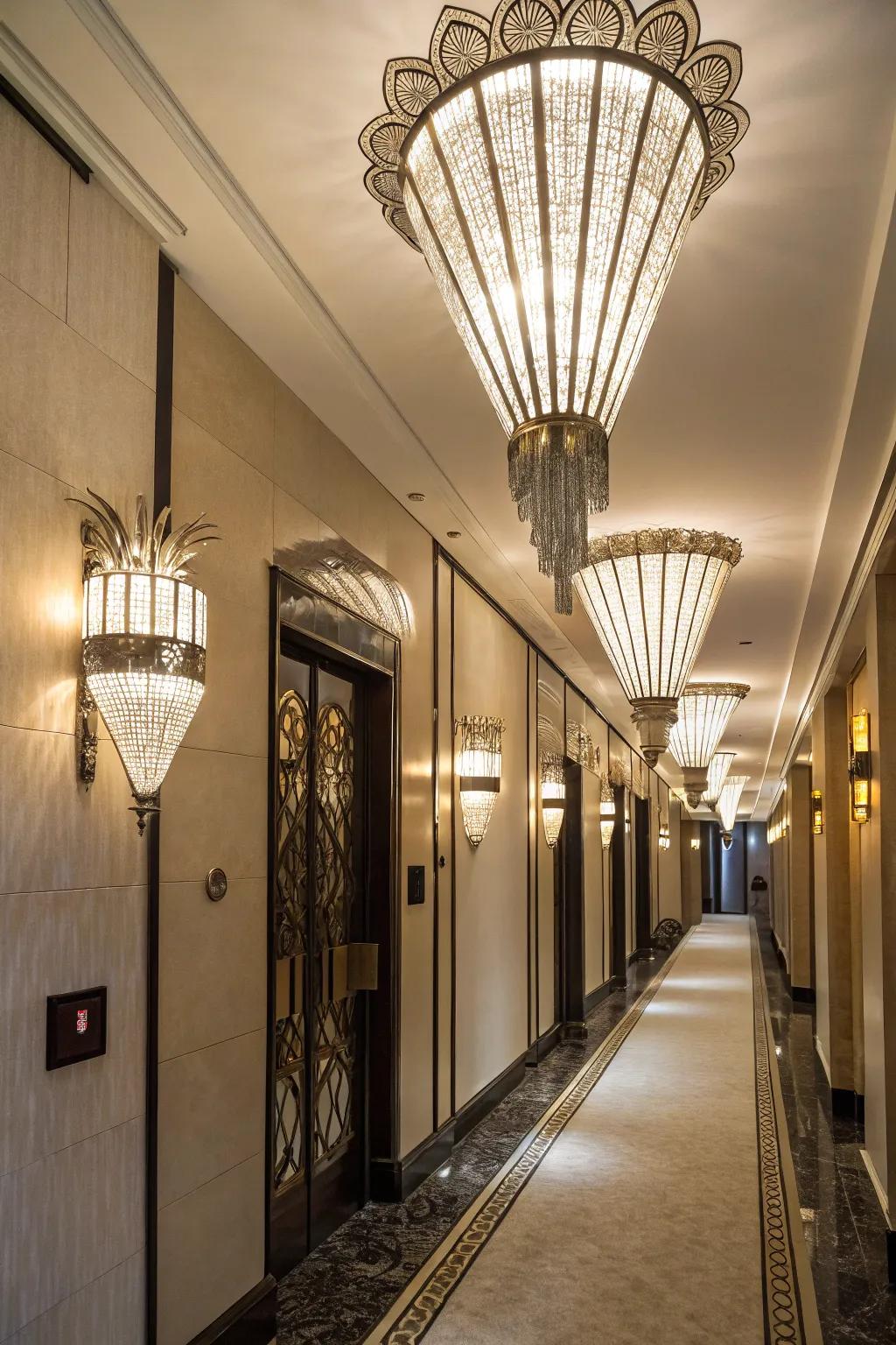Art Deco radiance contributes to luxury and design.