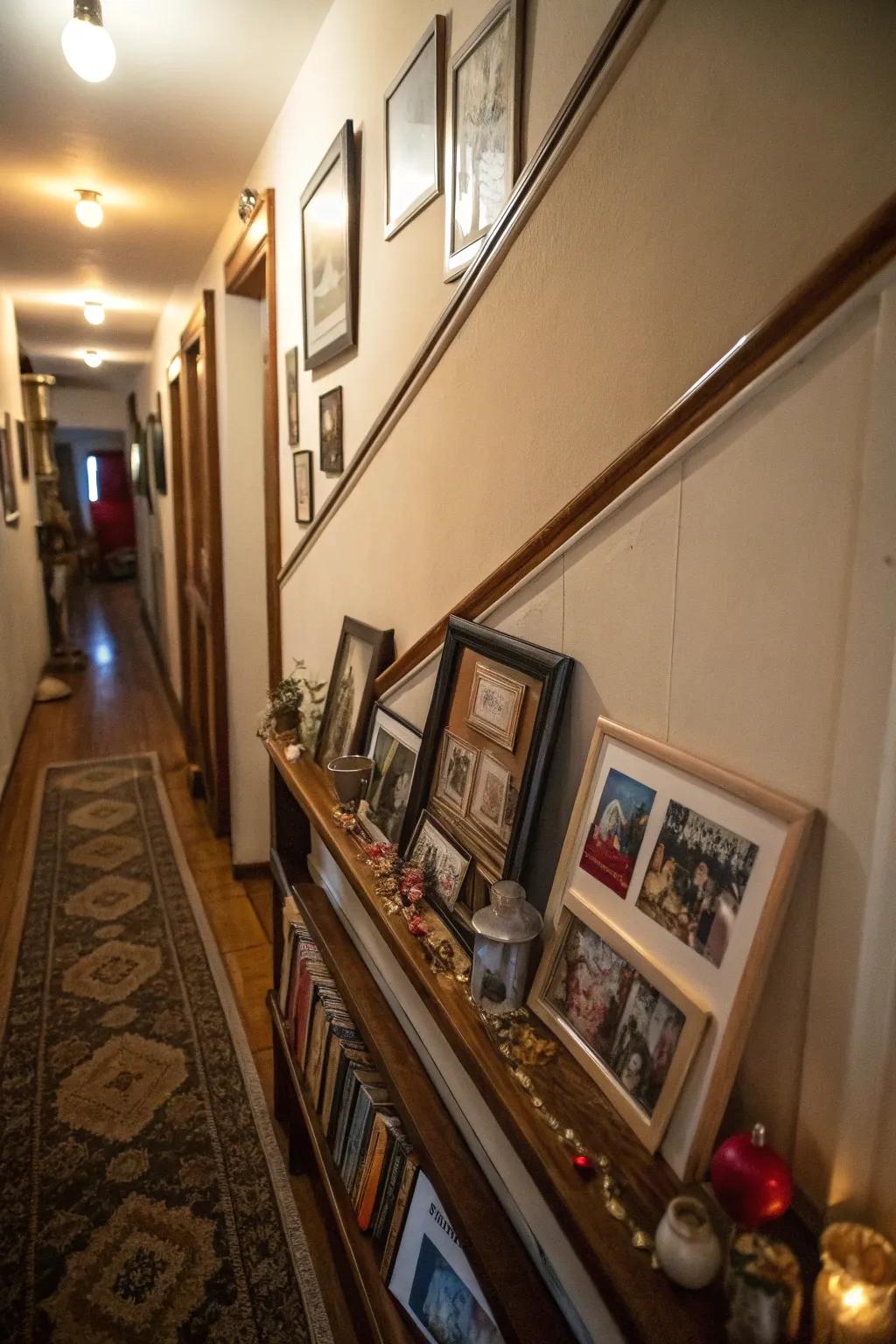 Image rails provide versatility in exhibiting your collection.
