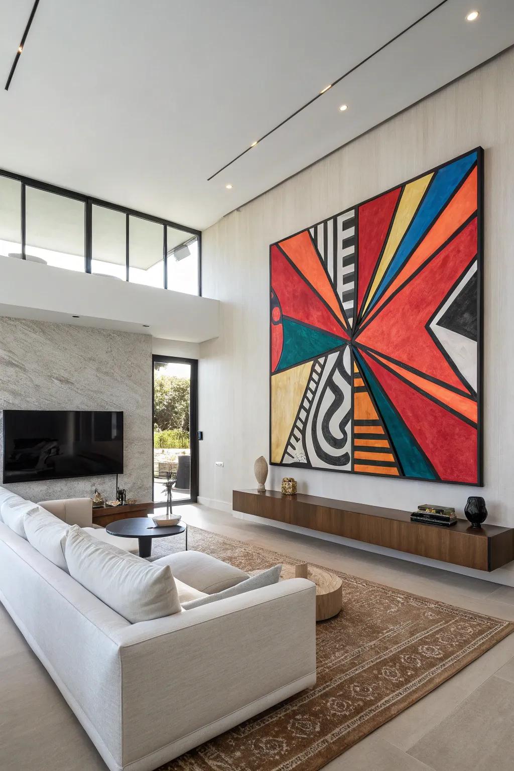 Large-scale art renders a daring and impressive declaration.