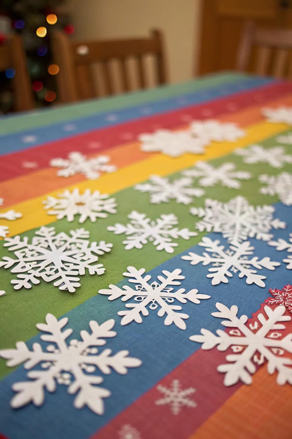 Asymmetrical designs impart a quirky charm to snowflake artistry.