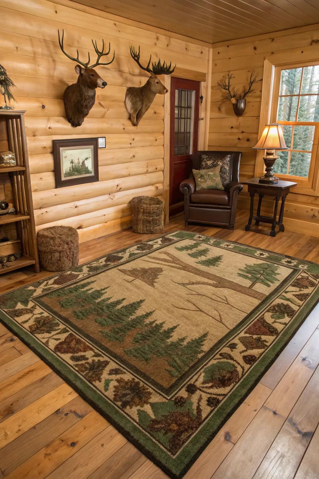 Themed rugs enhance your decor and add warmth.